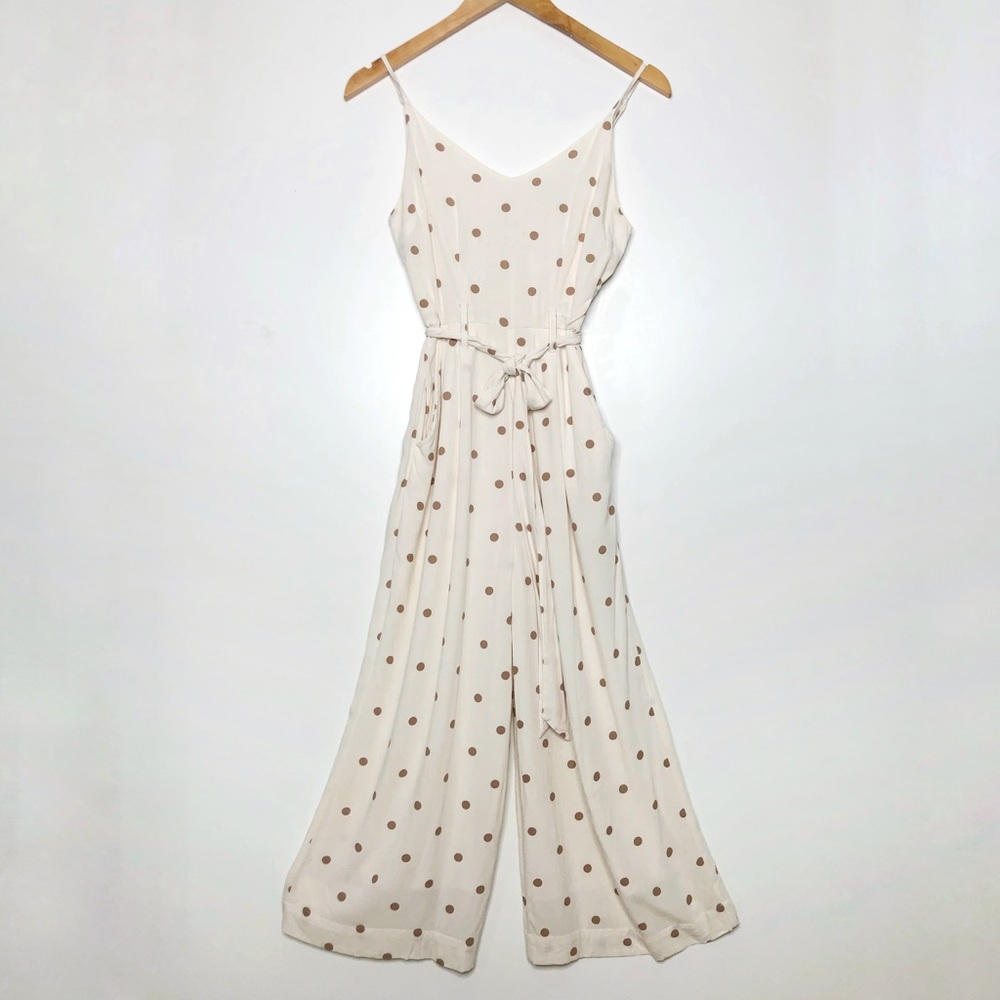 American Eagle Polka Dot Tie Waist Jumpsuit SZ 0